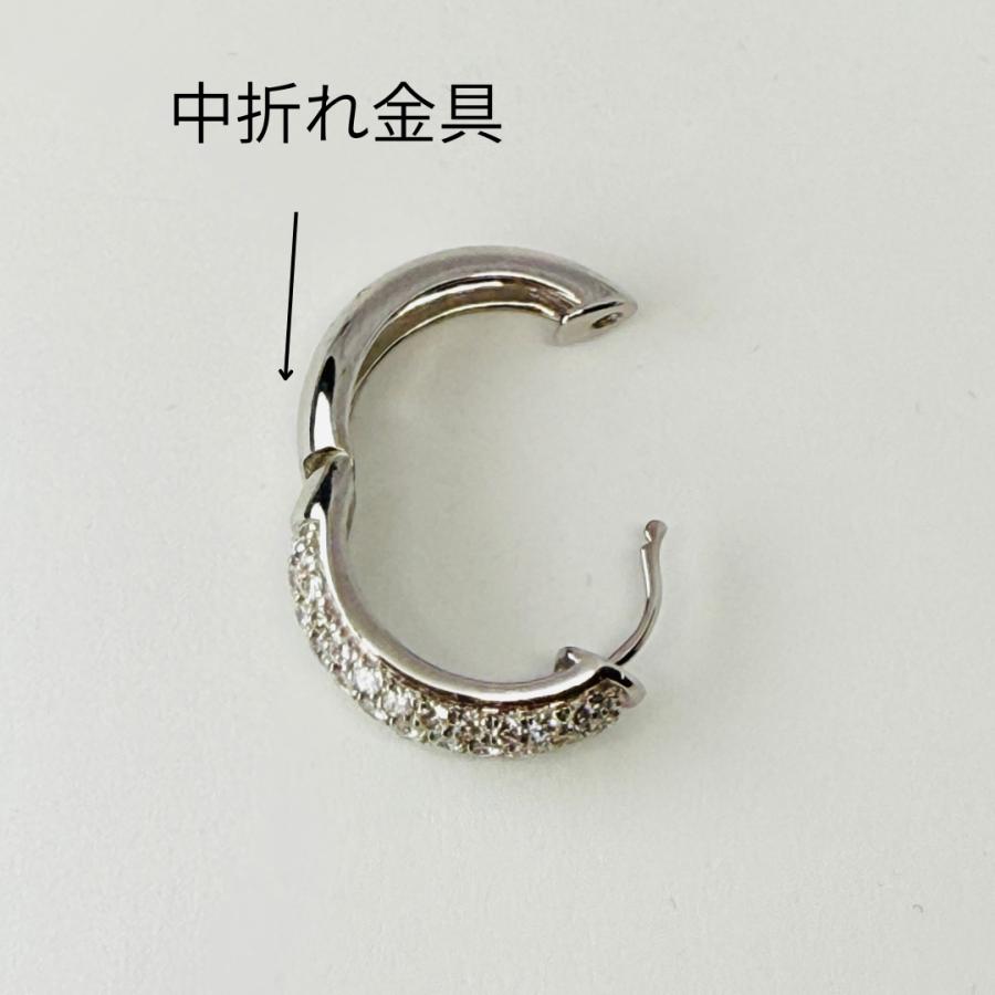 ピアス ダイヤモンド 1.0ct 18金 ホワイトゴールド フープ リング K18