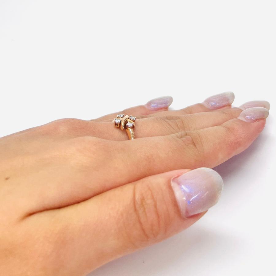 リング 18金 ピンクゴールド ダイヤモンド 0.18ct  花 フラワー 指輪  K18 PG レディース RMジュエリーの画像