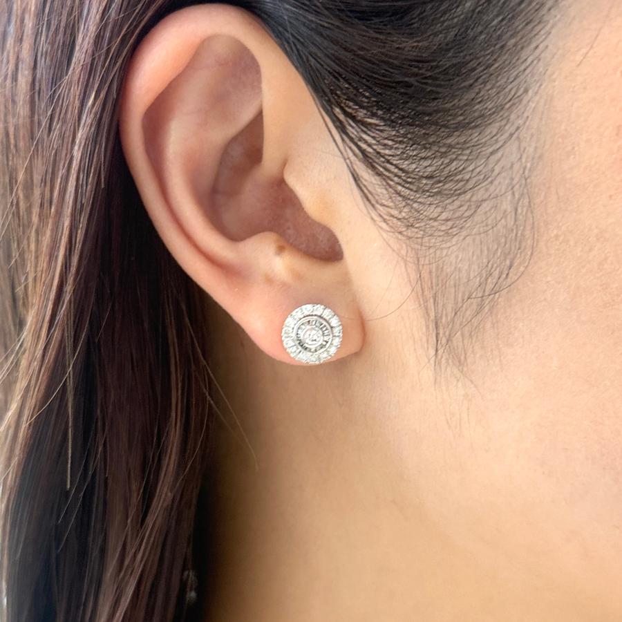 ピアス 18金 ホワイトゴールド ダイヤモンド 0.62ct 2WAY スタッド K18