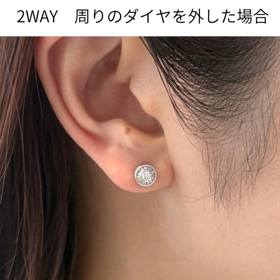 ピアス 18金 ホワイトゴールド ダイヤモンド 0.62ct 2WAY スタッド K18