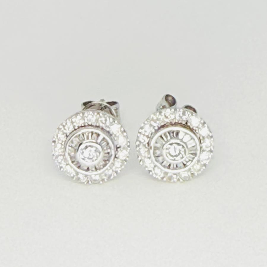 ピアス 18金 ホワイトゴールド ダイヤモンド 0.62ct 2WAY スタッド K18
