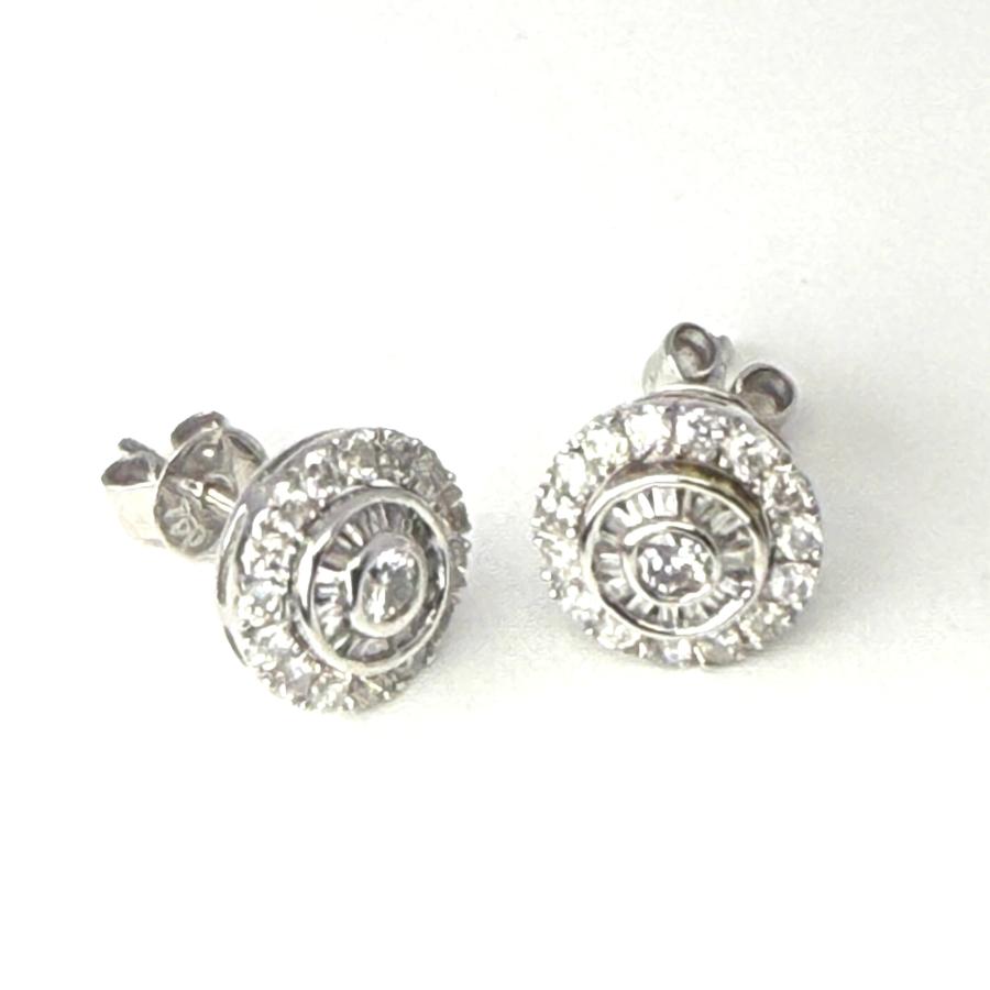 ピアス 18金 ホワイトゴールド ダイヤモンド 0.62ct 2WAY スタッド K18
