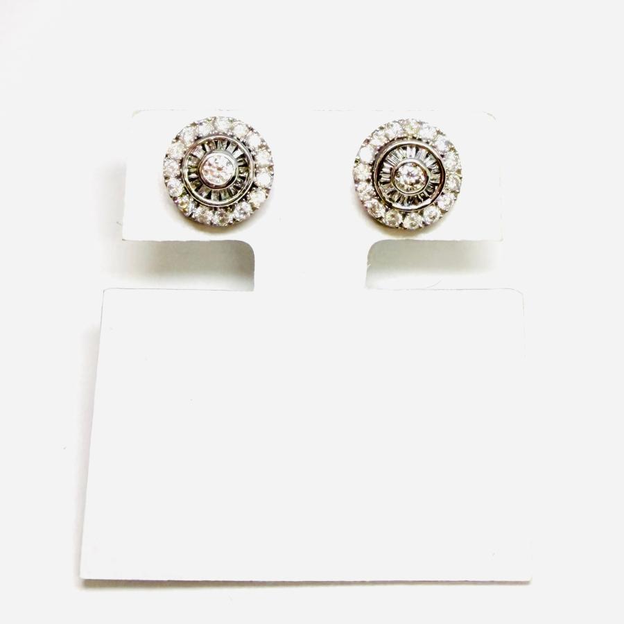 ピアス 18金 ホワイトゴールド ダイヤモンド 0.62ct 2WAY スタッド K18