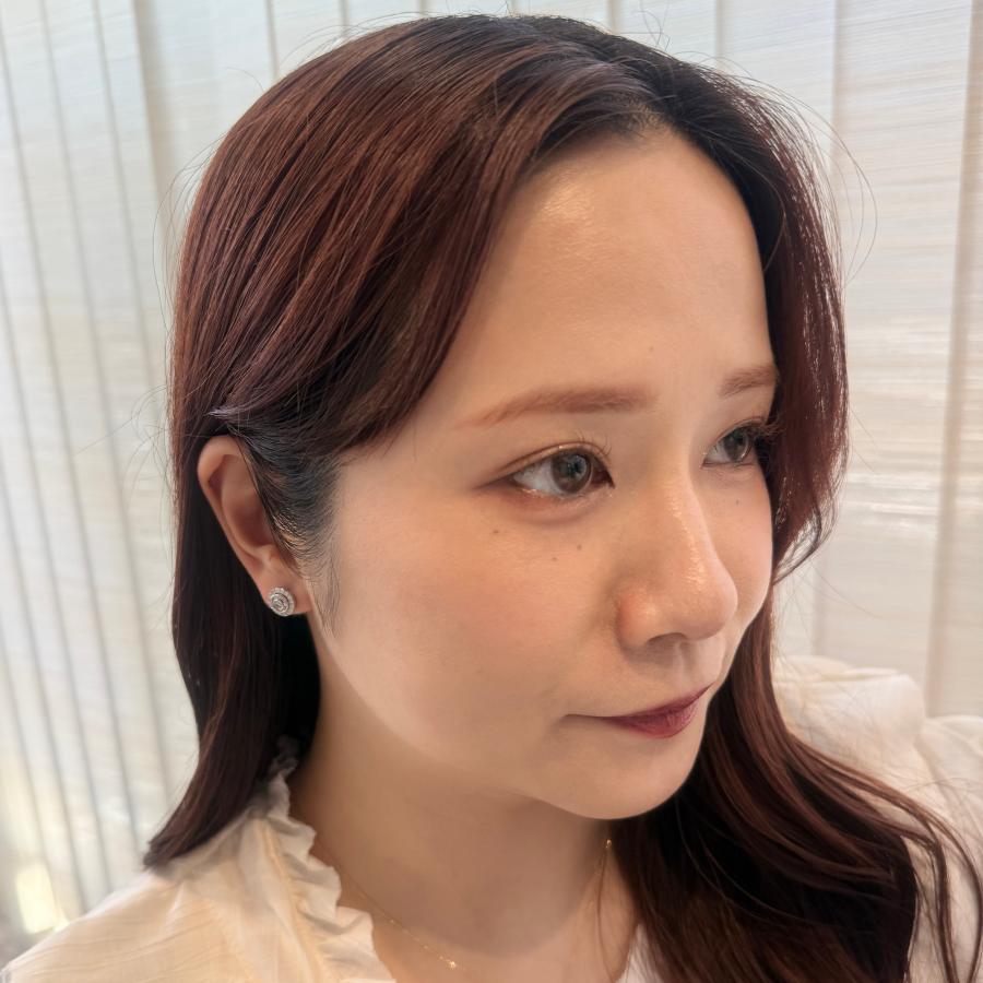 ピアス 18金 ホワイトゴールド ダイヤモンド 0.62ct 2WAY スタッド K18