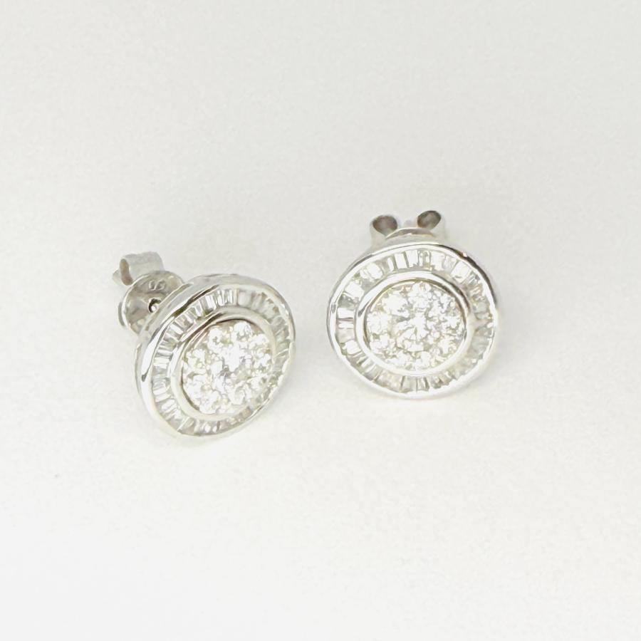 ピアス 18金 ホワイトゴールド ダイヤモンド 0.80ct 2WAY スタッド K18 WG レディース RMジュエリーの画像