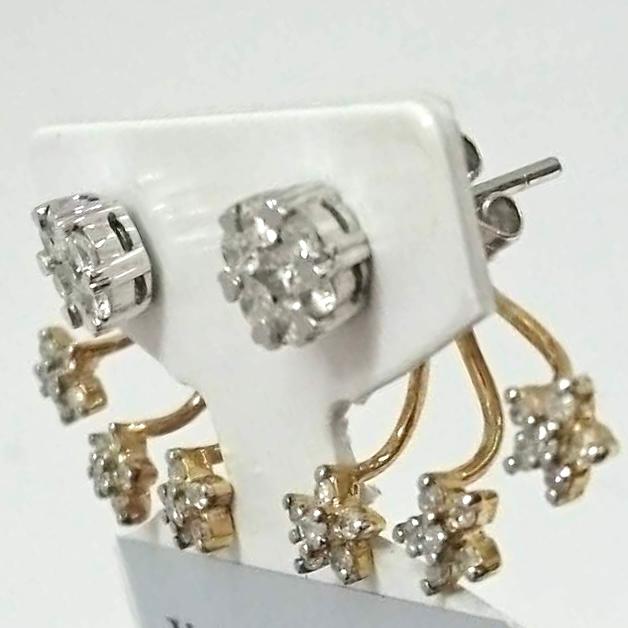 K18WG ダイヤモンド　0.65 ピアス ピアス ダイヤモンド 0.65ct 18金 ホワイトゴールド イエロー