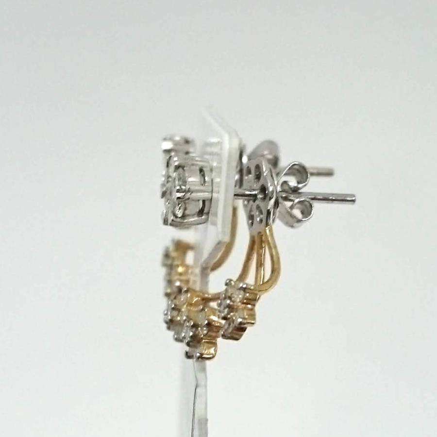 ピアス ダイヤモンド 0.65ct 18金 ホワイトゴールド イエロー