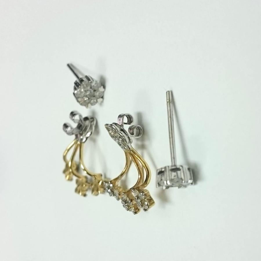 K18WG ダイヤモンド　0.65 ピアス ピアス ダイヤモンド 0.65ct 18金 ホワイトゴールド イエロー