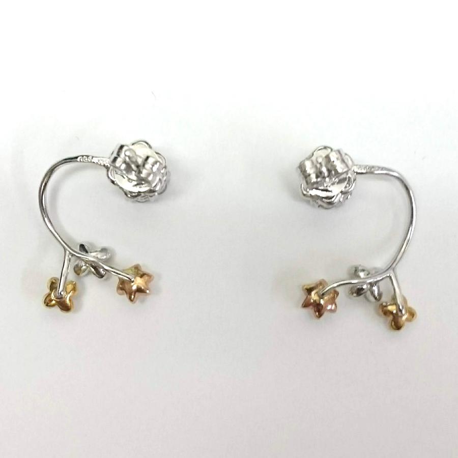 K18 18金 WG ホワイトゴールド ピアス ダイヤ 0.05 ×6 ジュエリー