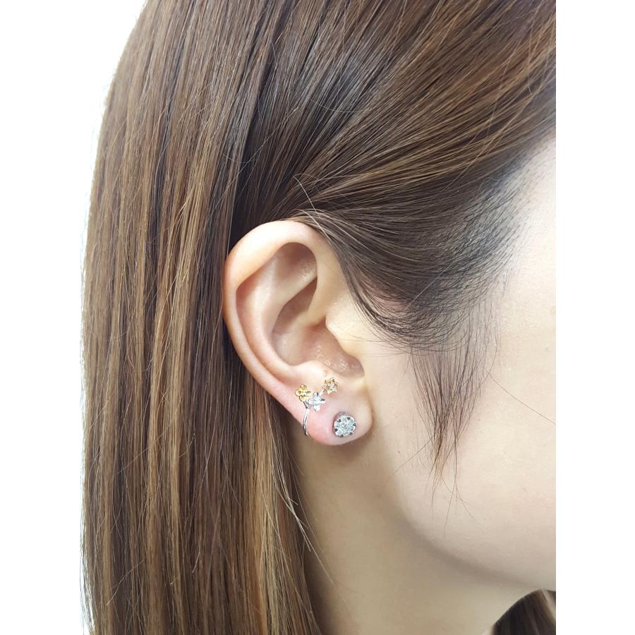 ピアス ダイヤモンド 0.44ct 18金 ホワイトゴールド イエロー