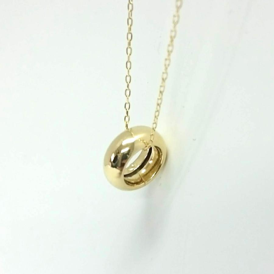 18金 リング ネックレス K18 YG 45cm ベビーリング ペンダント