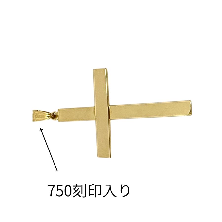 ペンダントトップ 18金 クロス 十字架 K18 YG イタリア製 ネックレス