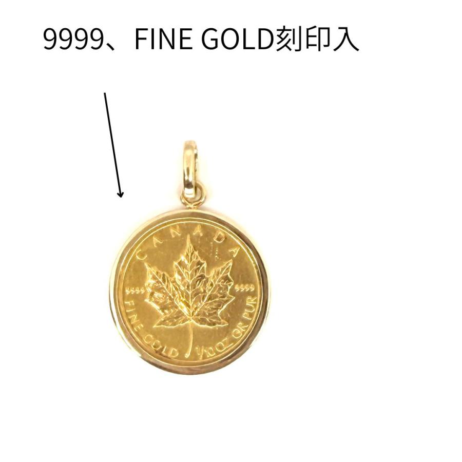 純金 24金 コイン メイプルリーフ 金貨 1/4オンス エリザベス女王 18金枠 ペンダントトップ ネックレス RMジュエリー |  | 04