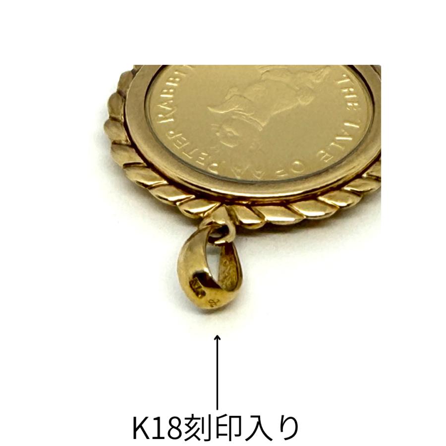 純金 24金 コイン ピーターラビット 金貨 1/5オンス エリザベス女王 18金枠 ペンダントトップ ネックレス RMジュエリー |  | 06