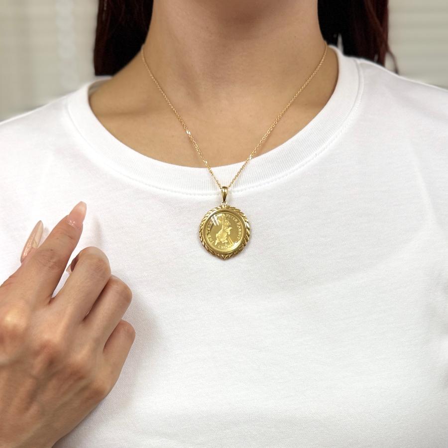 純金 24金 コイン ピーターラビット 金貨 1/5オンス エリザベス女王 18金枠 ペンダントトップ ネックレス RMジュエリー |  | 08