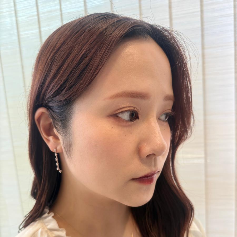 ピアス 18金 ホワイトゴールド ダイヤモンド 0.30ct 揺れる ダンシング 