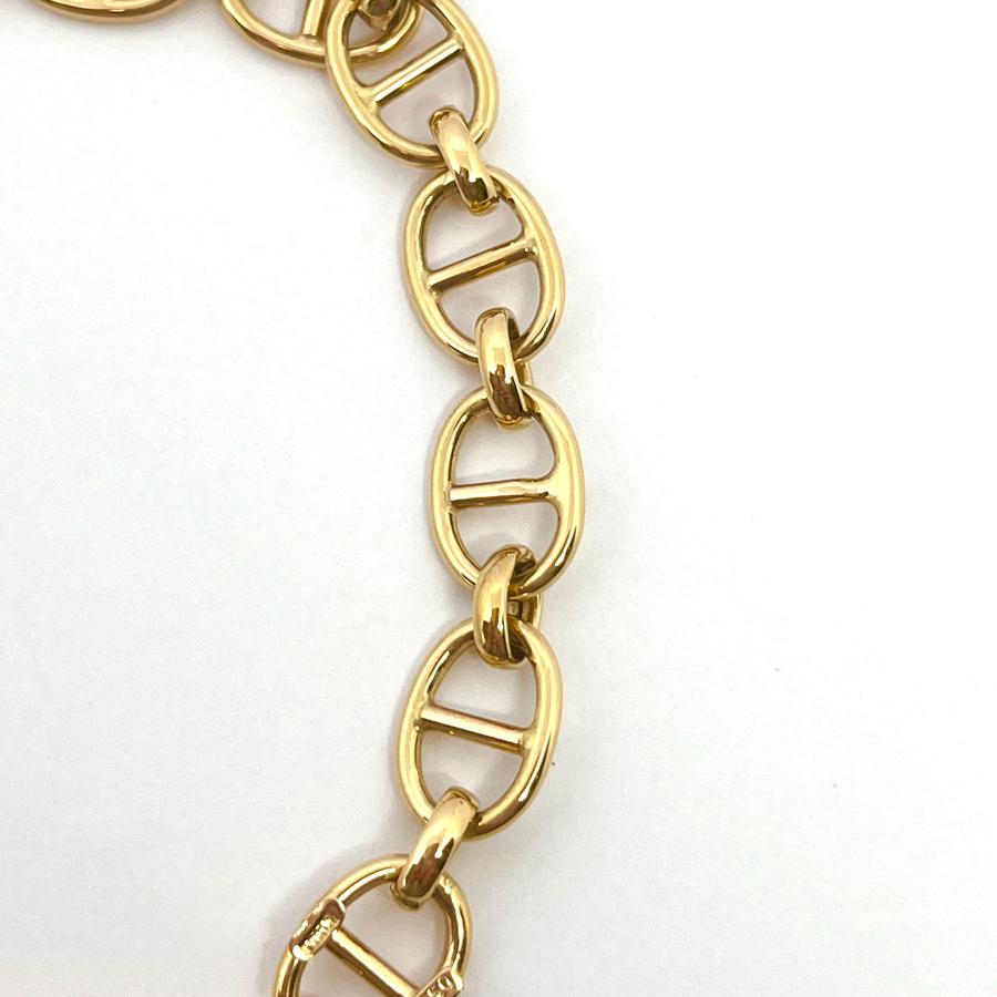 18金 アンカー マリン チェーン ブレスレット 幅7.3mm 19cm マリーナ