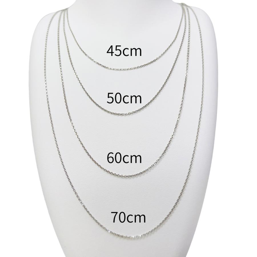 プラチナ アズキ チェーン ネックレス 45cm 幅0.8mm ピン