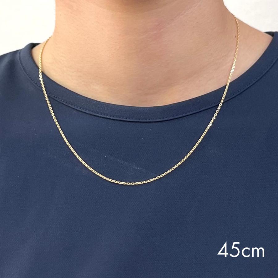 18金 アズキ チェーン ネックレス 50cm 幅1.4mm K18 YG スライド 18金 アズキ チェーン ネックレス 50cm 幅1.4mm K18 YG スライド