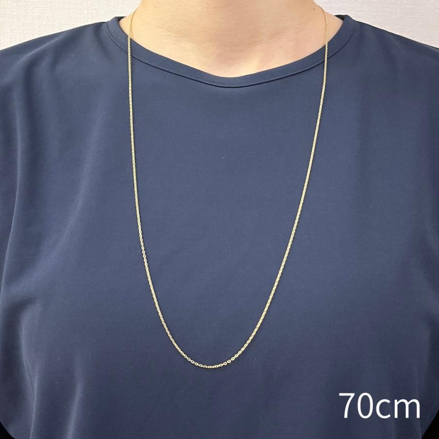 K18YG チェーンネックレス 70cm 18金 アズキ チェーン ネックレス 70cm 幅1.4mm K18 YG スライド式 RM