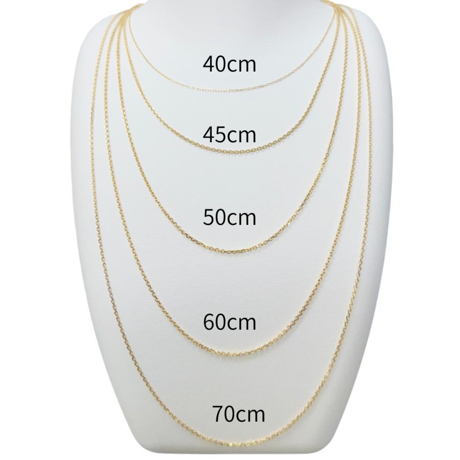 18金 アズキ チェーン ネックレス 幅2.5mm 60cm K18 YG メンズ RM
