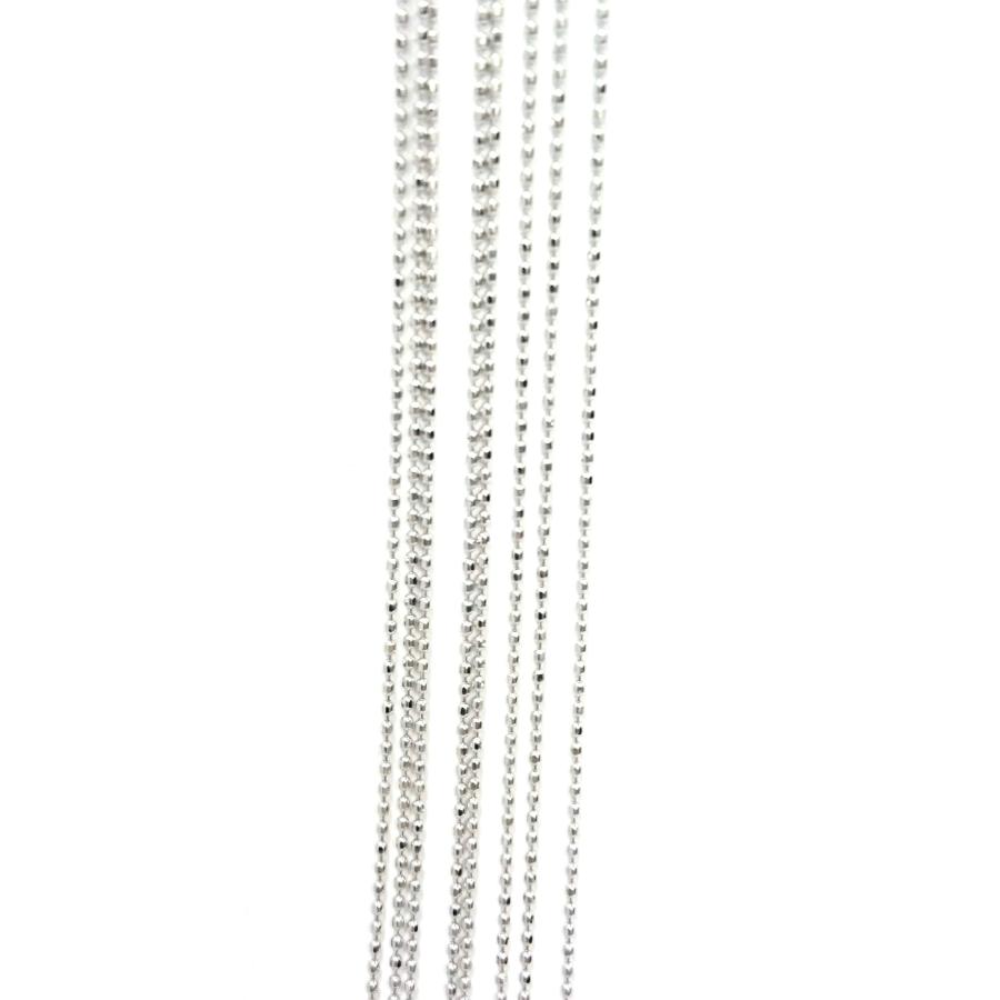 18金 ホワイトゴールド カットボール チェーン ネックレス 45cm 幅0.8
