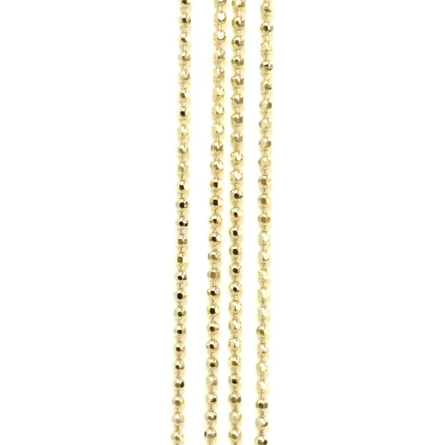 18金 カットボール チェーン ネックレス 45cm 幅1.2mm K18 YG スライド