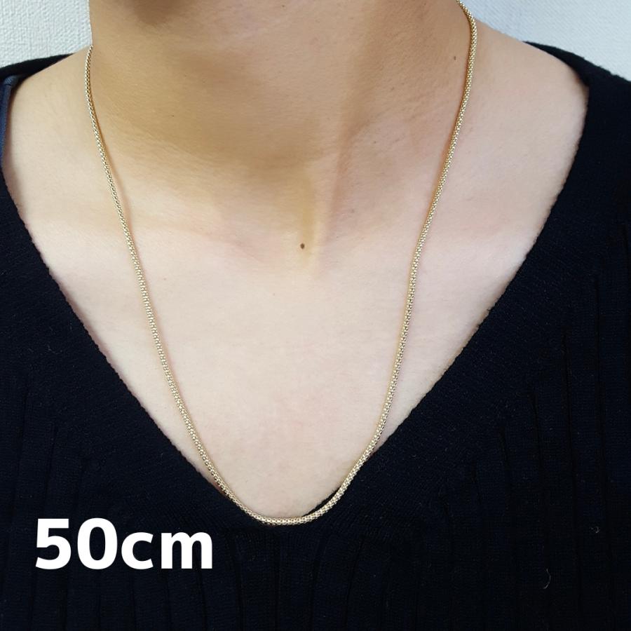 18金 ボンバータ チェーン ネックレス マルベリータイプ 中空 60cm 幅1.4mm K18 YG スライド式 RMジュエリーの画像