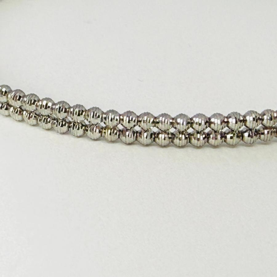 バングル 18金 プラチナ カットボール 2列 幅3.8mm 16cm K18 YG Pt850 ダイヤカット RMジュエリーの画像