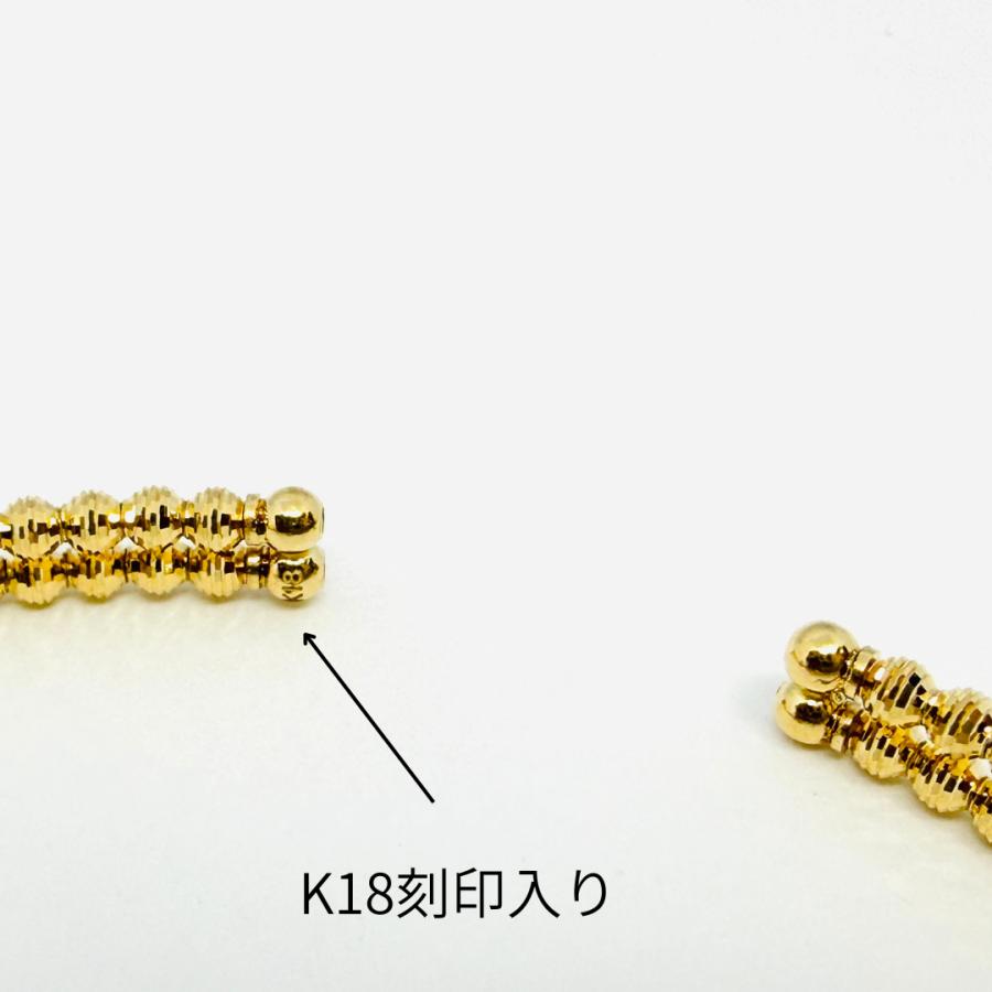 バングル 18金 プラチナ カットボール 2列 幅3.8mm 16cm K18 YG Pt850 ダイヤカット RMジュエリーの画像