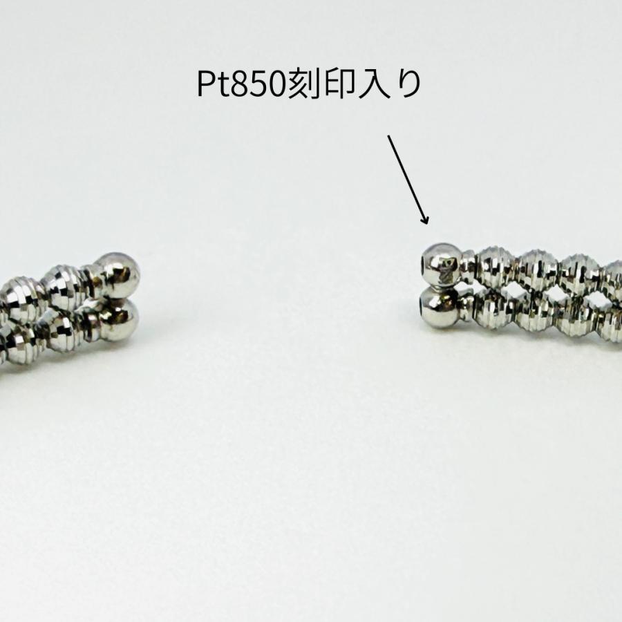 バングル 18金 プラチナ カットボール 2列 幅3.8mm 16cm K18 YG Pt850 ダイヤカット RMジュエリーの画像