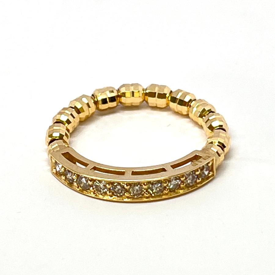 リング ダイヤモンド 0.30ct 18金 イエローゴールド フラワー K18 YG 