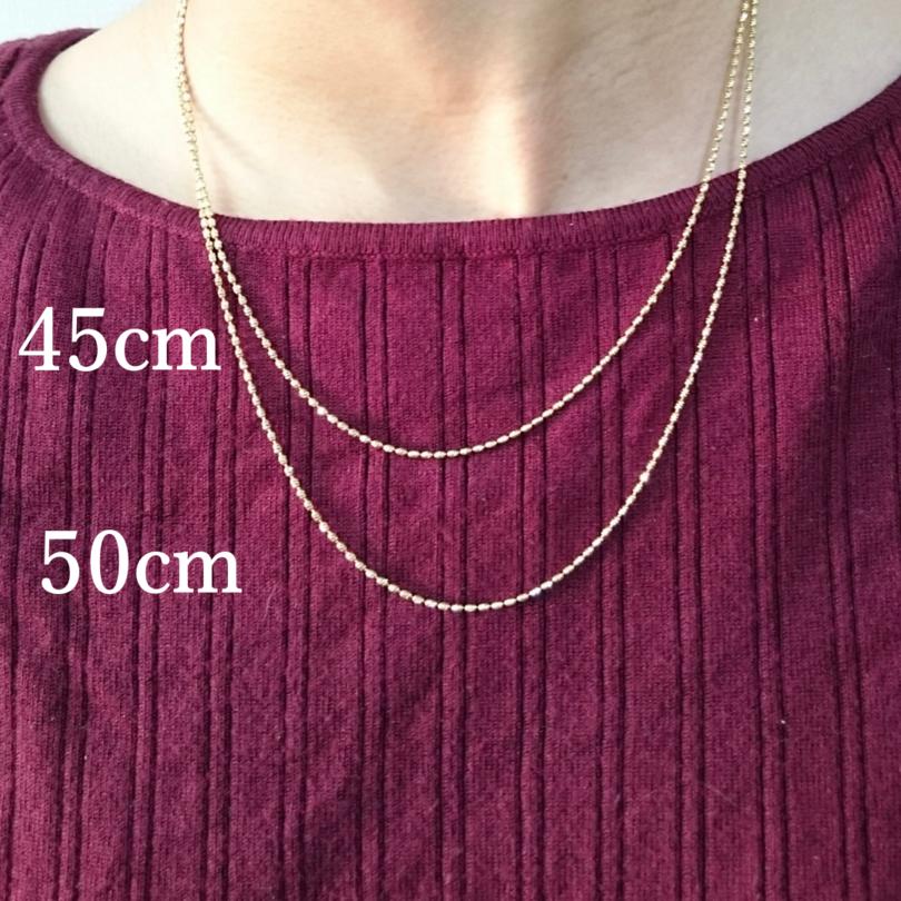 18金 オーバルボール チェーン ネックレス 50cm 幅1.2mm K18 YG 18金 オーバルボール チェーン ネックレス 50cm 幅1.2mm K18 YG