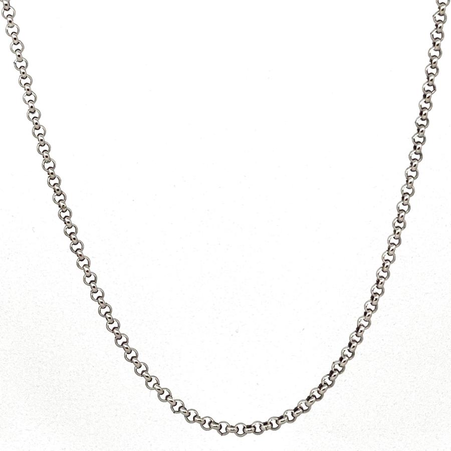 プラチナ パイプ アズキ チェーン ネックレス ホロー 中空 50cm 幅2.7mm Pt850 スライド式 ハーフラウンド 丸アズキ RMジュエリーの画像