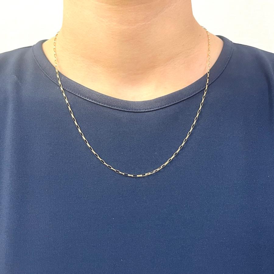18金 ペーパークリップ チェーン ネックレス 幅1.5mm 50cm 18金 ペーパークリップ チェーン ネックレス 幅1.5mm 50cm