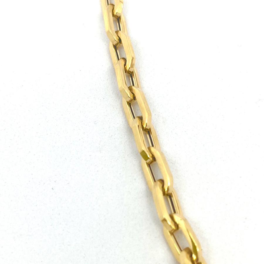 18金 ペーパークリップ チェーン ブレスレット 幅5.2mm 20cm 18cm＋2cm