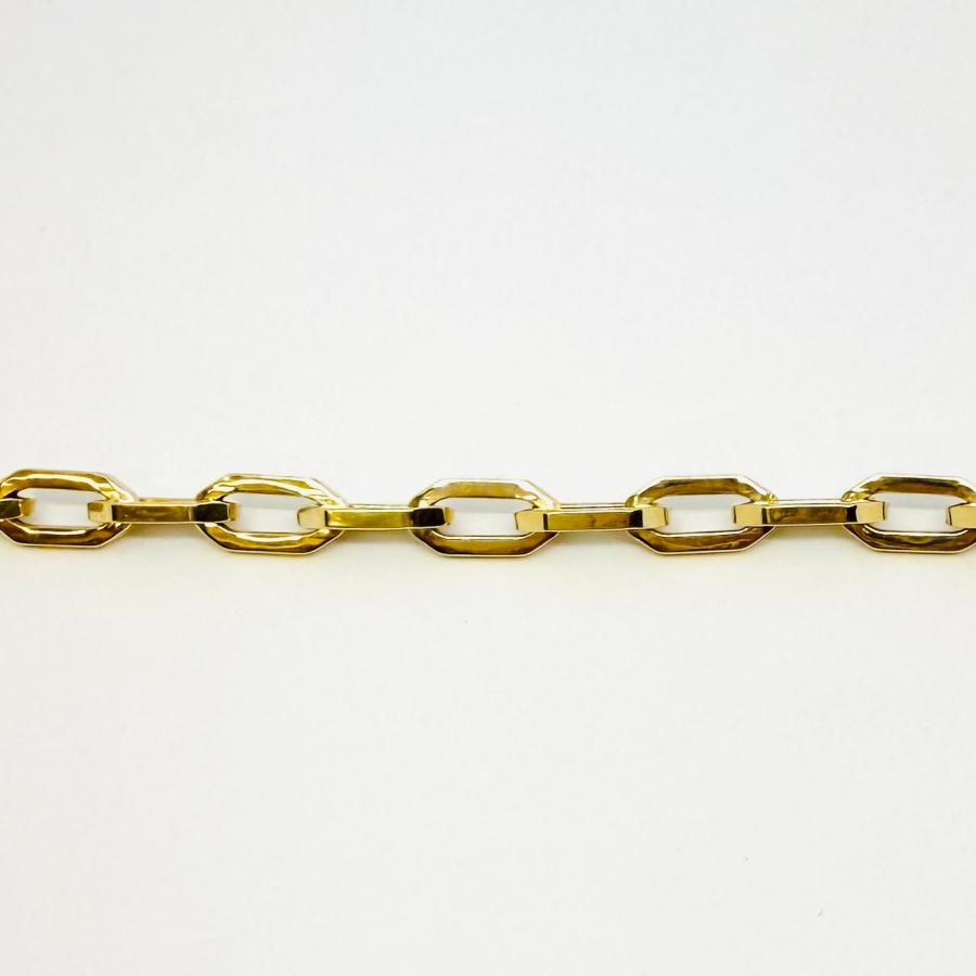 18金 ペーパークリップ チェーン ブレスレット 幅5.2mm 18cm 20cm