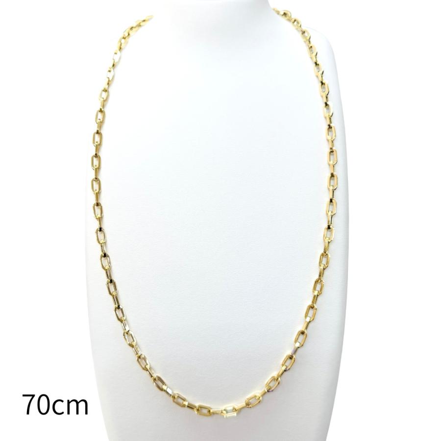 18金 ペーパークリップ ネックレス チェーン 幅5.2mm 50cm 60cm