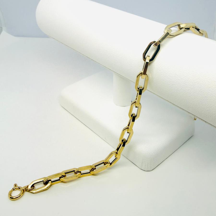 18金 ペーパークリップ ネックレス チェーン 幅5.2mm 50cm 60cm 70cm