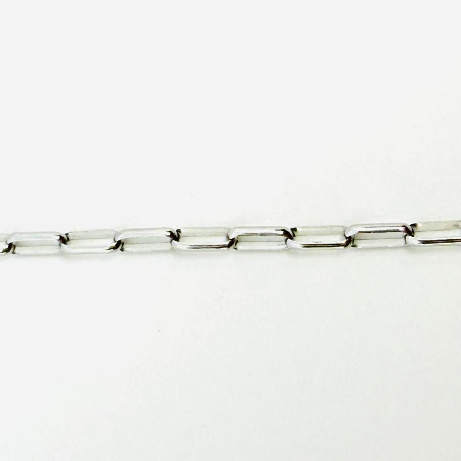 18金 ホワイトゴールド ペーパークリップ チェーン ネックレス 幅2.0mm 45cm 38cm+7cm スライド式 K18 WG 長アズキ リンク RMジュエリーの画像
