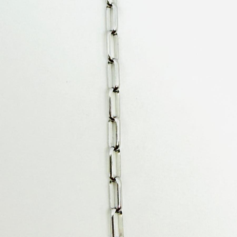 18金 ホワイトゴールド ペーパークリップ チェーン ネックレス 幅2.0mm 45cm 38cm+7cm スライド式 K18 WG 長アズキ リンク RMジュエリーの画像