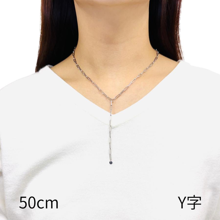 18金 ホワイトゴールド ペーパークリップ ネックレス チェーン 幅3mm