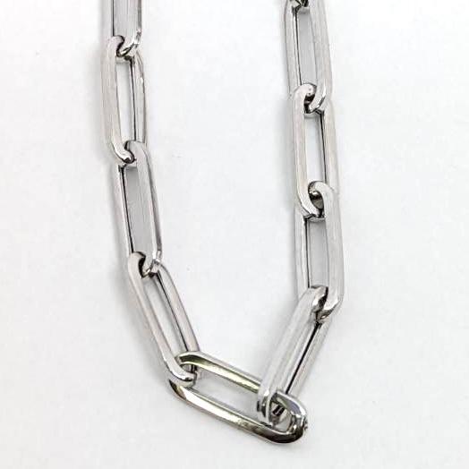 18金 ホワイトゴールド ペーパークリップ ブレスレット 幅3mm 18金 ホワイトゴールド ペーパークリップ ブレスレット 幅3mm
