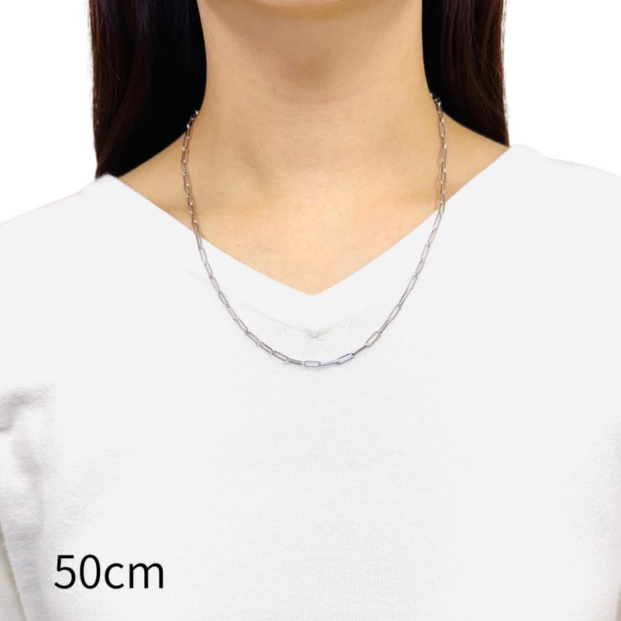 18金ホワイトゴールドネックレス 18金 ホワイトゴールド ペーパークリップ ネックレス 幅3mm 45cm 50cm