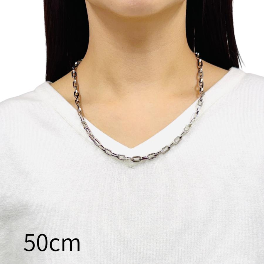 18金 ホワイトゴールド ペーパークリップ ネックレス チェーン 幅5.2mm