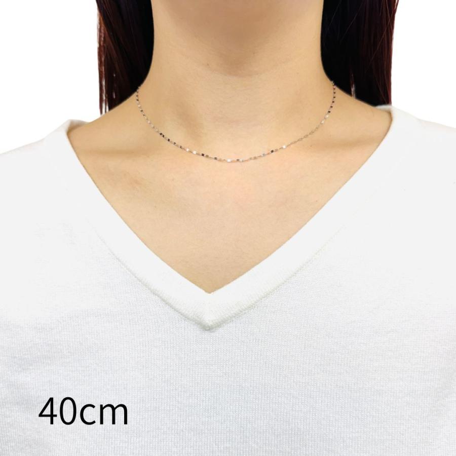 プラチナ ペタル チェーン ネックレス 幅1.6mm 40cm 42cm 45cm 50cm