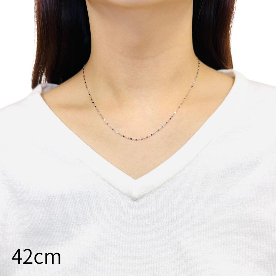 【定価2.68万】未使用品　プラチナ　ペタルチェーンネックレス　42cm プラチナ ペタル チェーン ネックレス 幅1.6mm 40cm 42cm 45cm 50cm