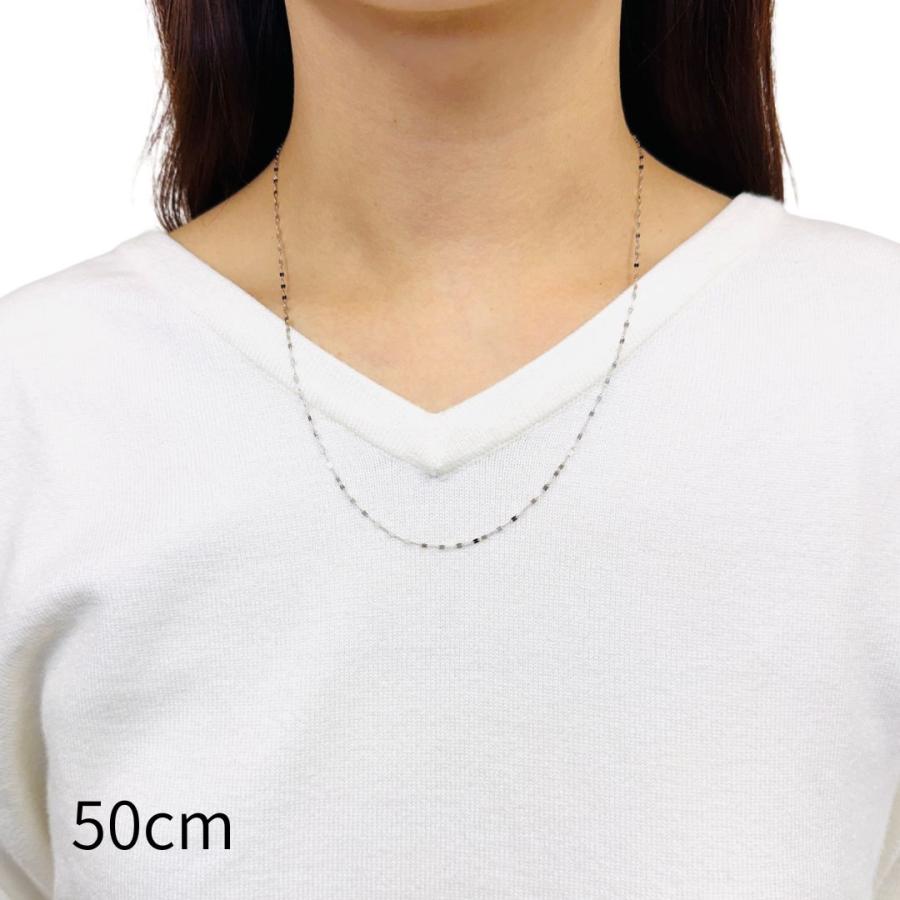 プラチナ ペタル チェーン ネックレス 幅1.6mm 40cm 42cm 45cm 50cm