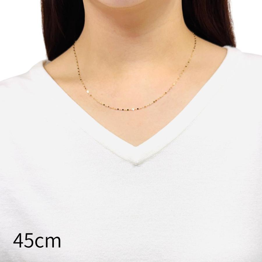 18金 ペタル ネックレス チェーン 幅1.6mm 40cm 45cm 50cm 60cm 70cm