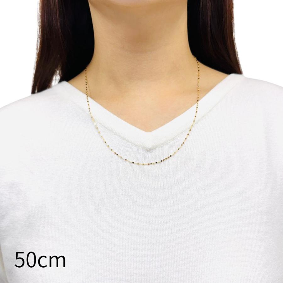 18金 ペタル ネックレス チェーン 幅1.6mm 40cm 45cm 50cm 60cm 70cm フラワークロス ペダル リーフ K18 YG PG RMジュエリーの画像